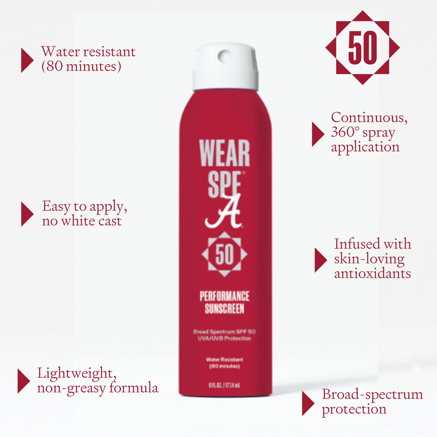 UNIVERSITY OF ALABAMA SUNSCREEN SPRAY