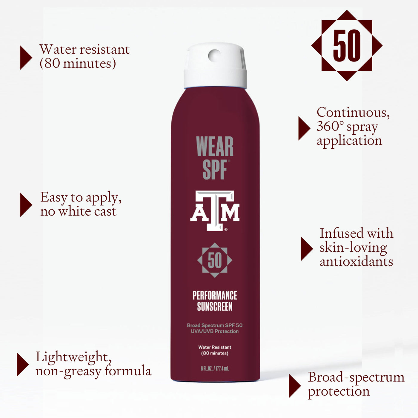 TEXAS A&M UNIVERSITY SUNSCREEN SPRAY