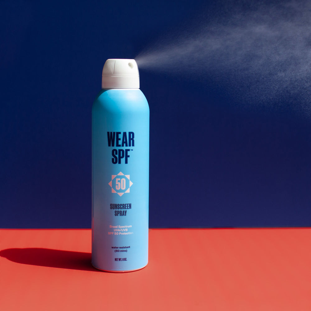 WearSPF Sunscreen Spray Can Spraying